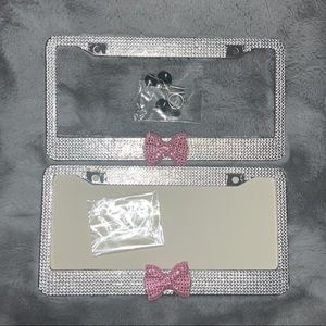 Bling Rhinestone Licence Plate Frames with Bow